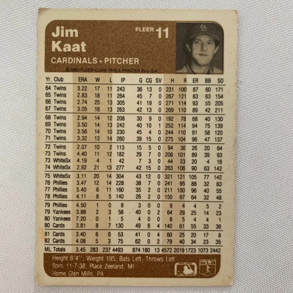 Baseball Cards 1990 Donruss Tracy Jones Detroit Tigers 1983 Jim Kaat‎ Cardinals